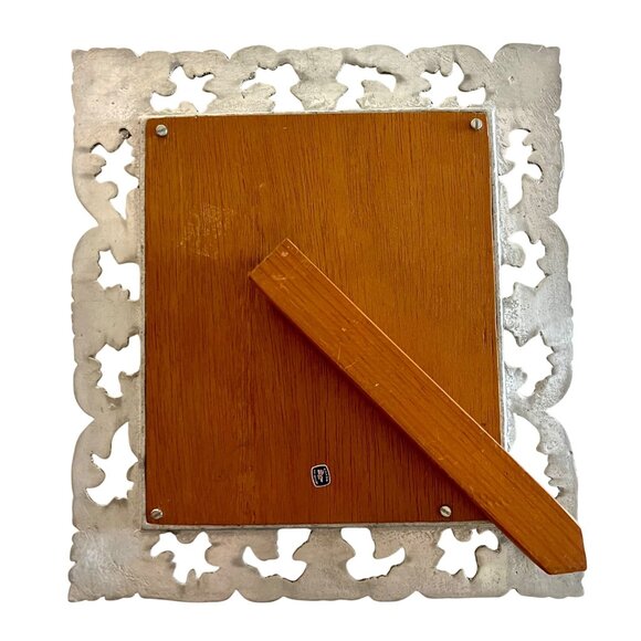 Large Pewter Ornate Picture Frame Hippopotamus Illustration Heavy 8 x 6.5" - Picture 10 of 11